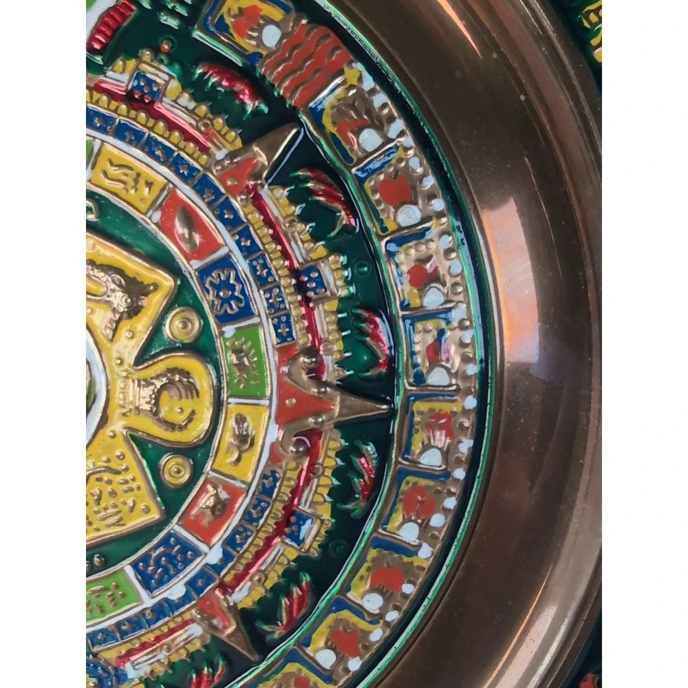 Handcrafted Cancun Mexico Enameled Aztec 11